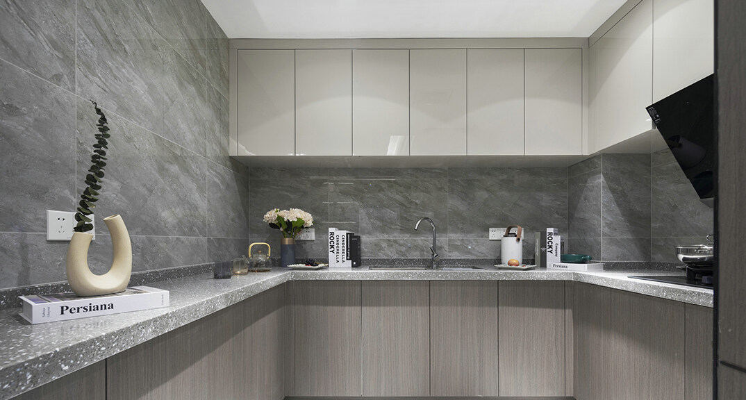 桃李芳菲4室2廳2廚1衛(wèi)141㎡廚房現代輕奢風格裝修效果圖